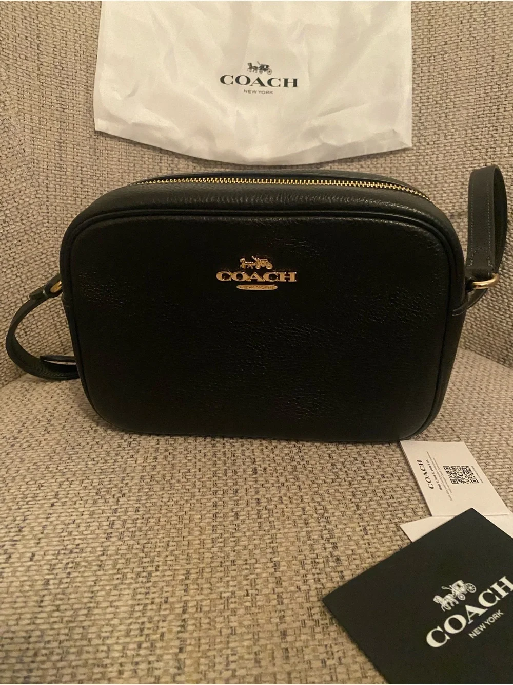 COACH  Black Leather Crossbody Bag